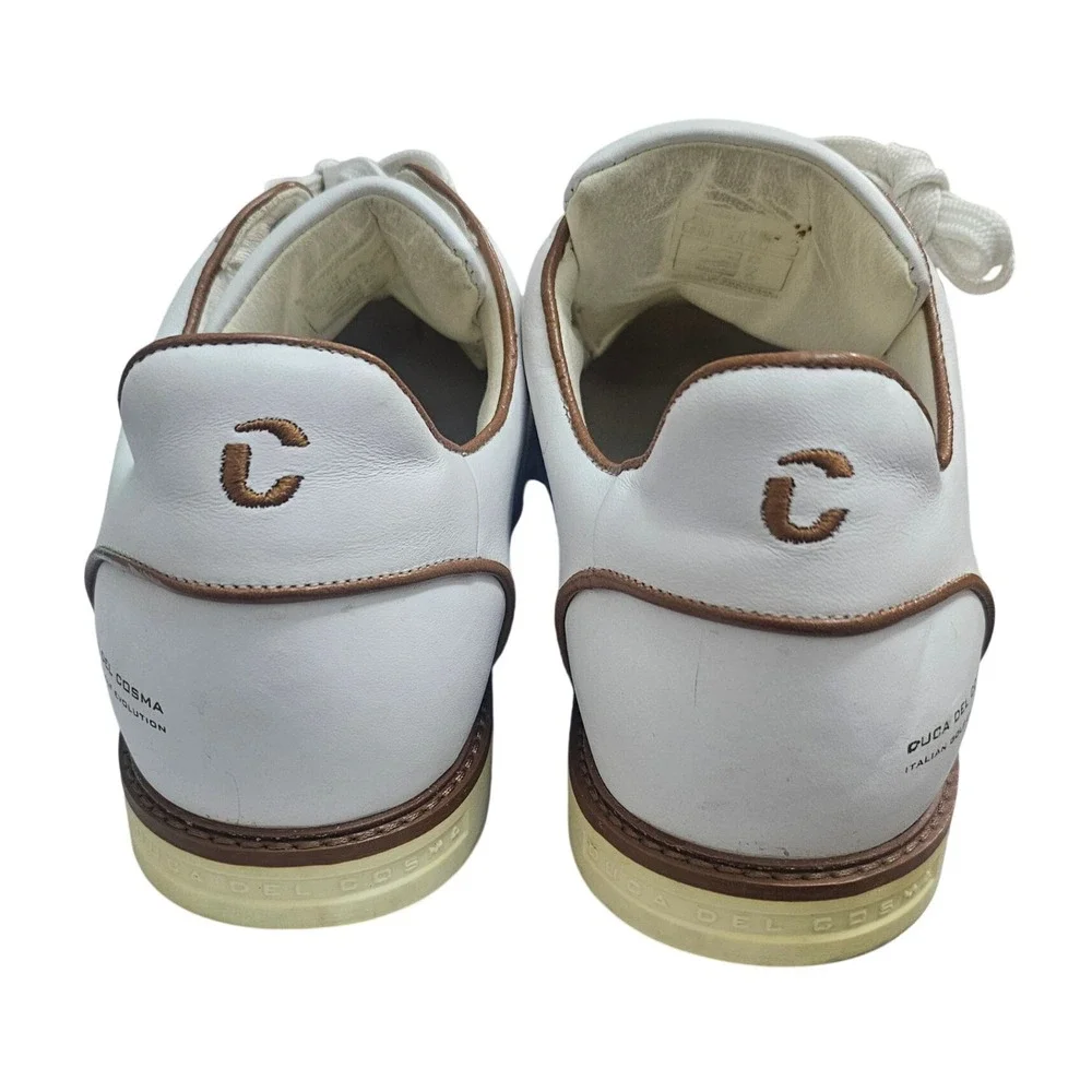 Duca‎ del Cosma Mens White Leather Spikeless Golf Shoes Italian Design Luxury 13